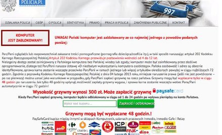 Hakerzy podszywają się pod policję i blokują komputery