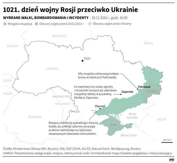 Tak wyglądała sytuacja na froncie w 1021 dniu wojny