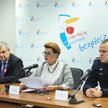 Dyrektor Biura Bezpieczeństwa i Zarządzania Kryzysowego Ewa Gawor (C), dyrektor Zarządu Transportu M