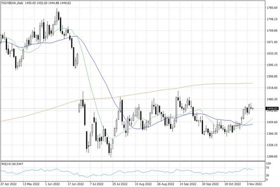 Notowania soi w USA – dane dzienne