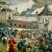 Ernst Lissner, „Polacy oddają Kreml moskiewski księciu Pożarskiemu w 1612 r.” – akwarela na papierze