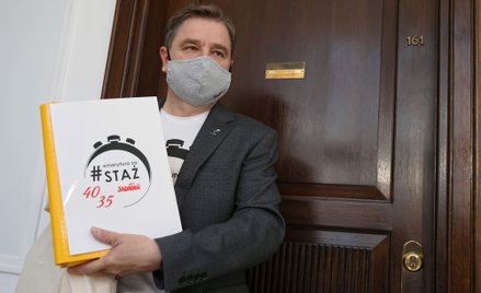 Piotr Duda, przewodniczący NSZZ "Solidarność" i przewodniczący obywatelskiej inicjatywy ustawodawcze