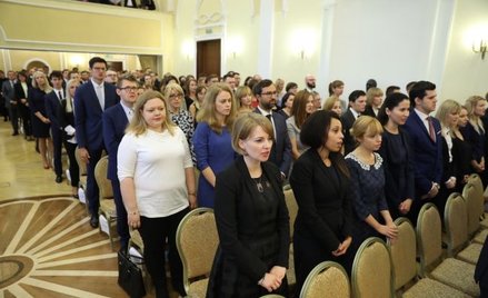 Uroczystość wręczenia aktów mianowania dla asesorów sądowych, którzy ukończyli Krajową Szkołę Sądown