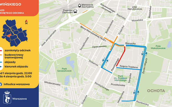 Plan objazdu zamkniętego odcinka