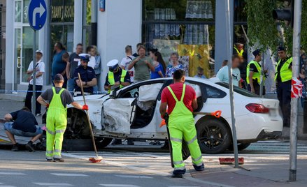 Miejsce wypadku na skrzyżowaniu ulicy Puławskiej i Malczewskiego w Warszawie