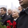 Jarosław Kaczyński i politycy PiS przed Pałacem Prezydenckim