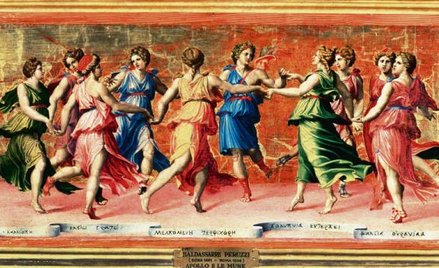 Baldassare Peruzzi, „Apollo tańczy z Muzami”: w XVI-wiecznej Florencji wiedziano, co ważne