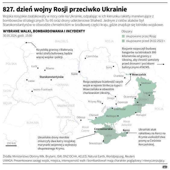 Tak wyglądała sytuacja na froncie w 827 dniu wojny