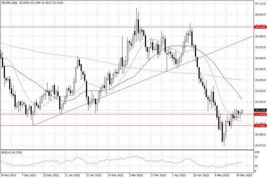Notowania srebra – dane dzienne