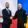 Ministrowie obrony Polski i Ukrainy, Władysław Kosiniak-Kamysz i Denys Szmyhal podczas wspólnej konf