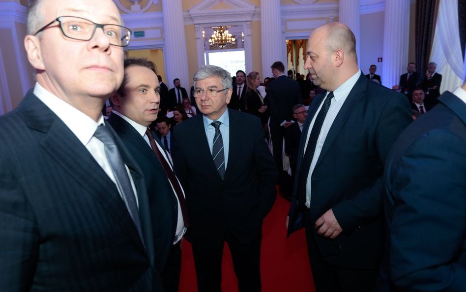 Jacek Trela - prezes NRA, Tomasz Pietryga - "Rzeczpospolita", Maciej Bobrowicz - prezes KRRP, Łukasz