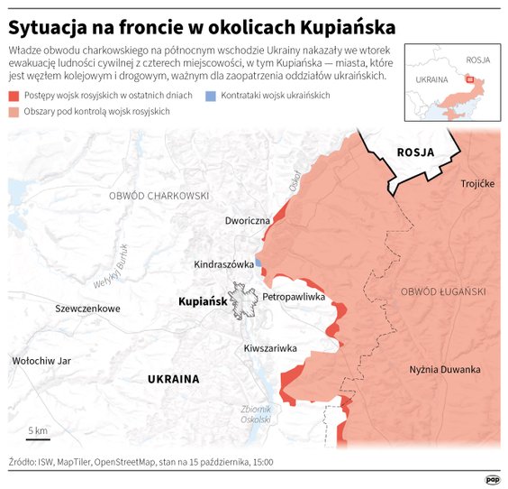 Jak wygląda sytuacja na froncie w rejonie Kupiańska