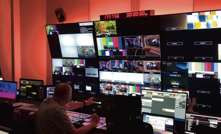 Czy Biełsat (na zdjęciu studio tej stacji) będzie dzielił się czasem antenowym z innymi redakcjami: 