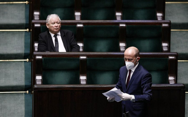 Prezes PiS Jarosław Kaczyński i przewodniczący PO Borys Budka
