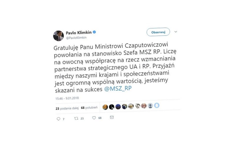 Litwa i Ukraina chcą wzmacniać partnerstwo strategiczne z Polską