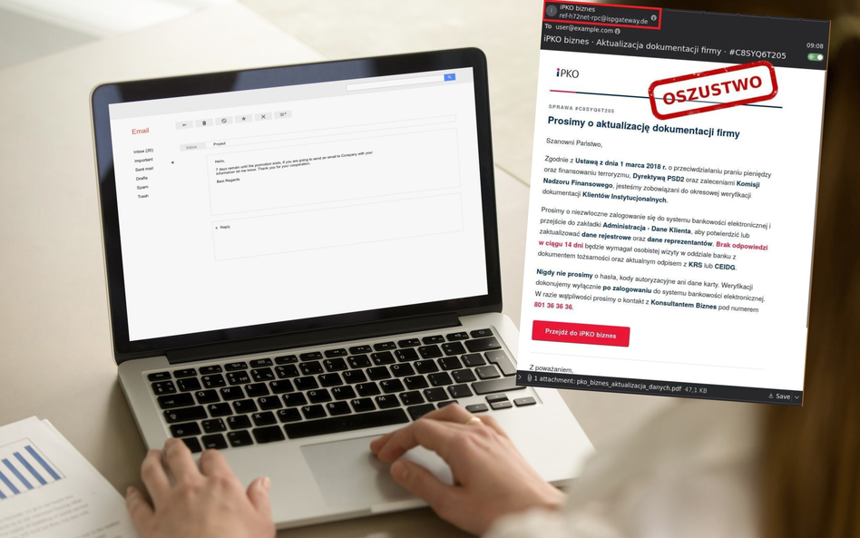 Oszuści próbują wyłudzić dane logowania pod pretekstem aktualizacji dokumentacji firmy