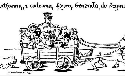 Komentarz rysunkowy. Z figurą Generała do Rzymu
