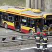 Rozbity autobus linii 739