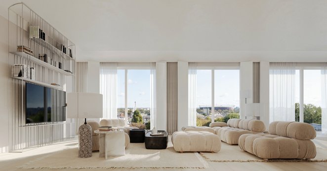 Luksusowy penthouse o powierzchni 234 metrów kwadratowych zaoferuje widok na Wisłę i praski brzeg..