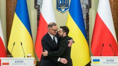Prezydenci Andrzej Duda i Wołodymyr Zełenski w Pałacu Maryjskim w Kijowie, czerwiec 2024. Prezydent 