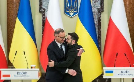 Prezydenci Andrzej Duda i Wołodymyr Zełenski w Pałacu Maryjskim w Kijowie, czerwiec 2024. Prezydent 