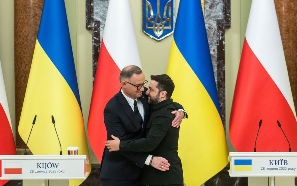 Prezydenci Andrzej Duda i Wołodymyr Zełenski w Pałacu Maryjskim w Kijowie, czerwiec 2024. Prezydent 