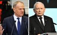 Premier RP, przewodniczący Koalicji Obywatelskiej Donald Tusk oraz prezes PiS Jarosław Kaczyński
