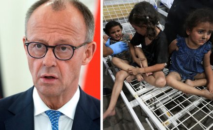 Kanclerz Niemiec Friedrich Merz skrytykował władze Izraela. Na zdjęciu: dziewczynka z Palestyny rann