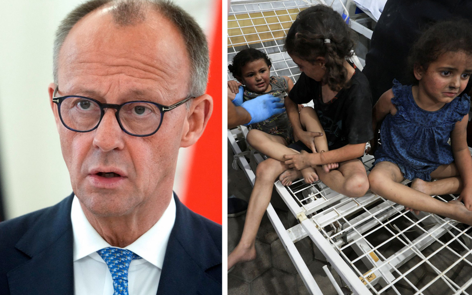 Kanclerz Niemiec Friedrich Merz skrytykował władze Izraela. Na zdjęciu: dziewczynka z Palestyny rann