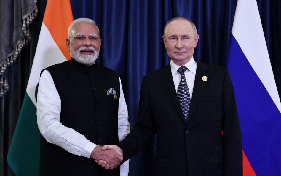 Premier Indii Narendra Modi i przywódca Rosji Władimir Putin