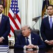 Donald Trump, JD Vance i Marco Rubio w Gabinecie Owalnym