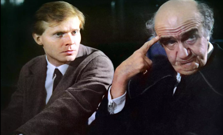 Aleksander Bardini i Michał bajor w filmie „Bez końca” Krzysztofa Kieślowskiego