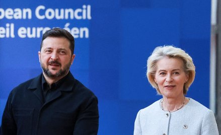 Przewodnicząca Komisji Europejskiej Ursula von der Leyen i prezydent Ukrainy Wołodymyr Zełenski