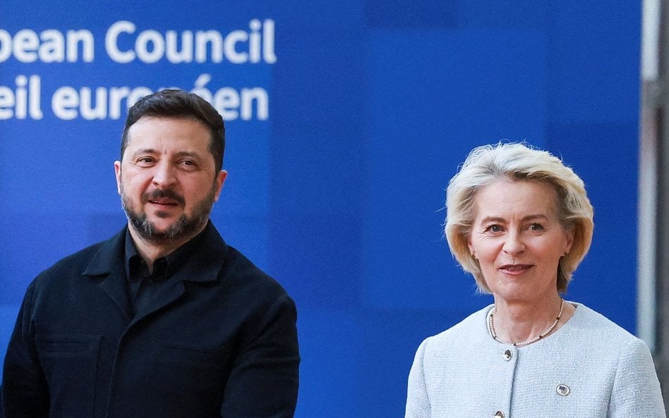 Przewodnicząca Komisji Europejskiej Ursula von der Leyen i prezydent Ukrainy Wołodymyr Zełenski