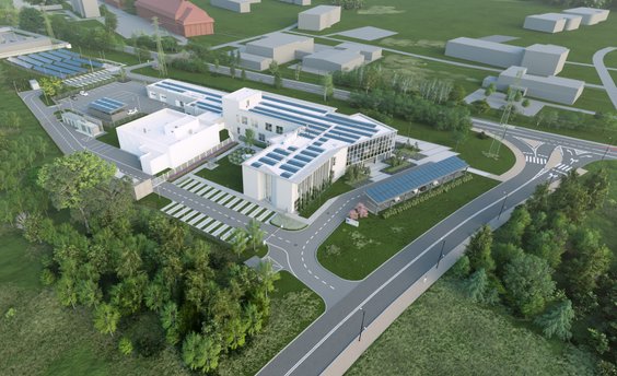 Wizualizacja Miejskiego Centrum Przetwarzania Danych – Śląska Sieć Metropolitalna w Gliwicach (proje