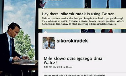 Radosław Sikorski na Twitterze prowadzi kampanię w prawyborach PO (www.twitter.com)