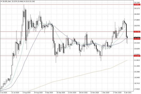 Notowania srebra – dane dzienne