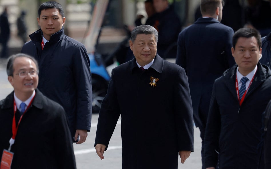 Prezydent Chin Xi Jinping po paradzie wojskowej w Dniu Zwycięstwa w Moskwie