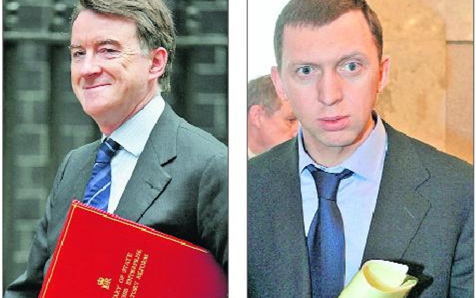 Peter Mandelson, brytyjski minister przemysłu i jego przyjaciel, miliarder Oleg Deripaska, do któreg