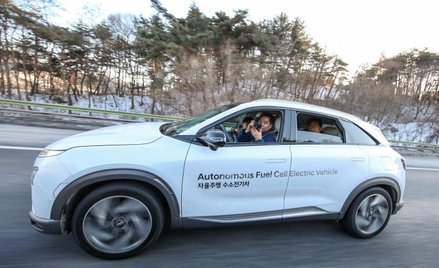 Napędzany wodorem hyundai pokonał w lutym 2018 r. w czasie zimowej olimpiady w Korei trasę pomiędzy 