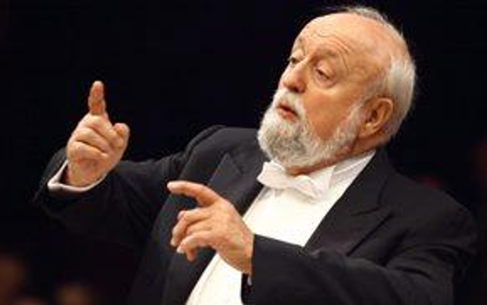 Krzysztof Penderecki dyrygujący w Filharmonii Narodowej na Wielkanocnym Festiwalu Ludwiga van Beetho