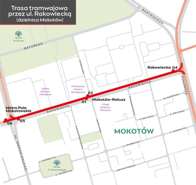 Plan nowej trasy na Rakowieckiej