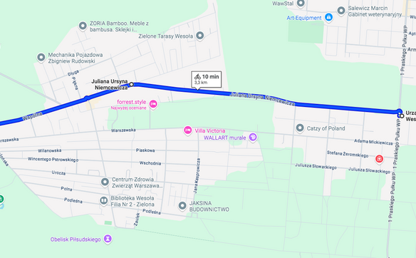 Nowa trasa rowerowa w Wesołej powstanie dopiero za dwa lata