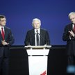 Zbigniew Ziobro, Jarosław Kaczyński i Jarosław Gowin podczas zgromadzenia obywatelskiego Czas na zmi