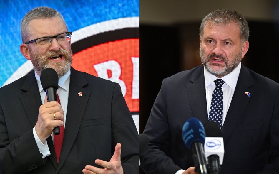 Europoseł Grzegorz Braun / minister sprawiedliwości Waldemar Żurek