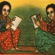 Rękopis z Aksum przedstawiający dwóch etiopskich skrybów. Źródło: Wikimedia Commons