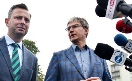 Prezes PSL Władysław Kosiniak-Kamysz oraz wiceprezes ludowców Adam Jarubas