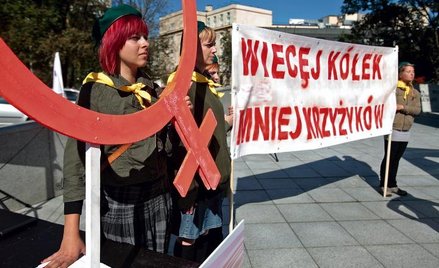 Manifestacja Ligi Kobiet na rzecz parytetów. Warszawa, wrzesień 2010