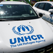 Samochód należący do UNHCR w Rzeszowie