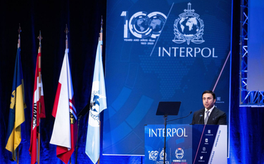 Ahmed Naser Al-Raisi, Prezydent Międzynarodowej Organizacji Policji Kryminalnej (Interpol) wygłasza 